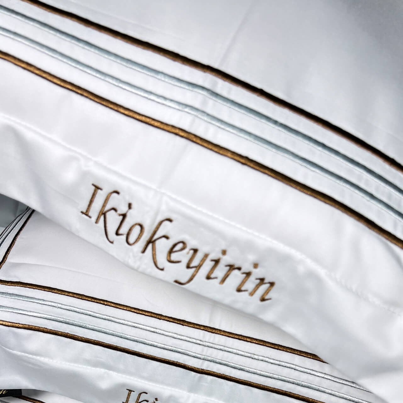 Cush Kira Gold Monogram Bedding Set